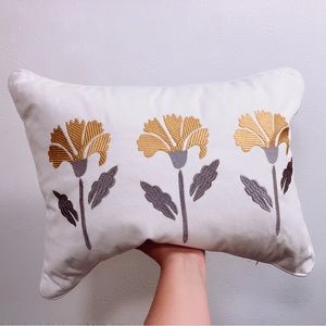 Gold & Silver Thread Embroidered Throw Pillow By Levtex Home Exquisite Beauty